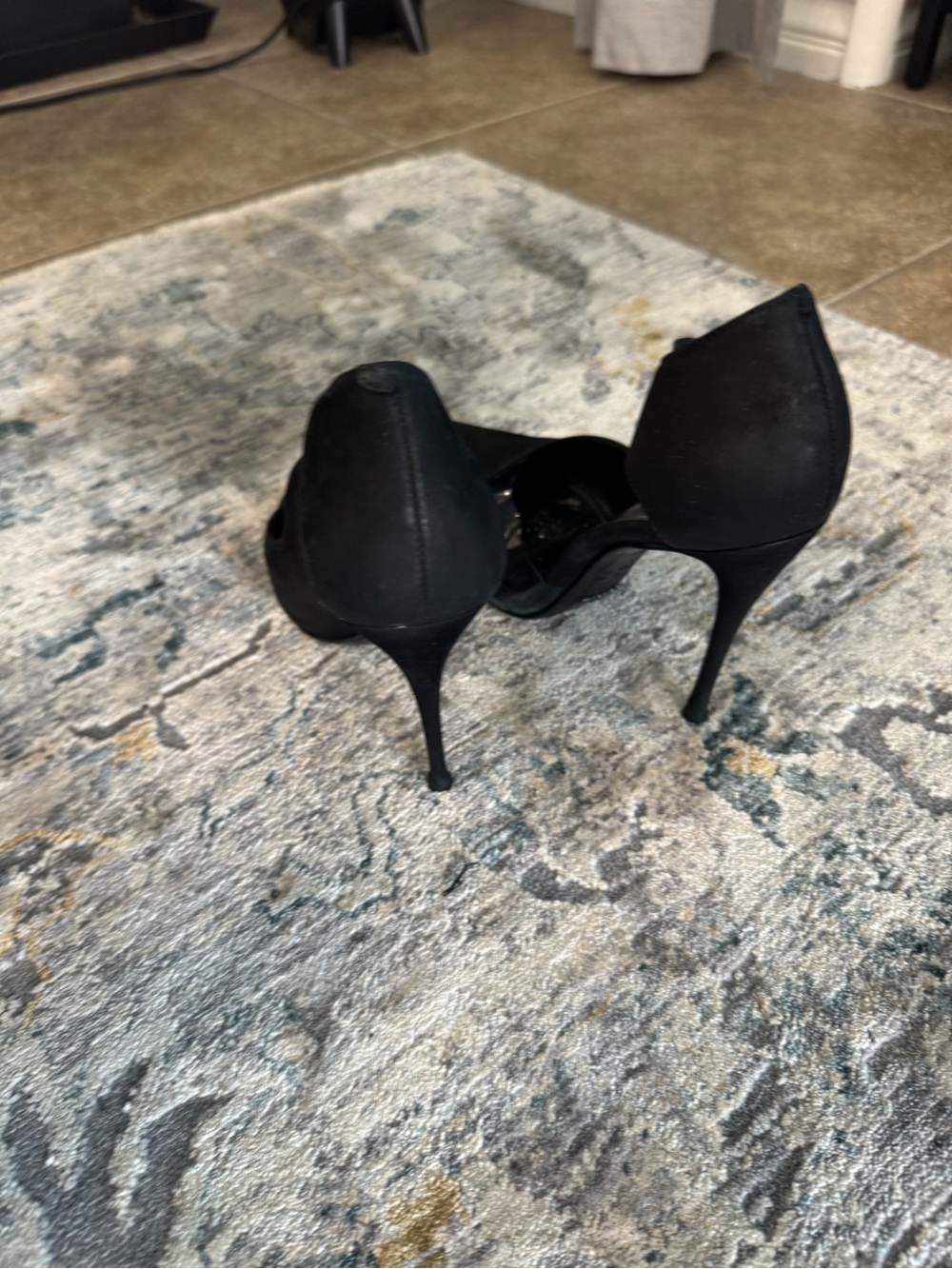 SCHUTZ Black Pointed Wrap-Strap Stiletto Heels - Picture 6 of 6